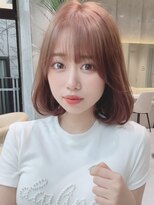 ロンド レア 天神大名店(Lond Le’a) ダブルカラーミルクティーピンクベージュカラーハイトーンカラー