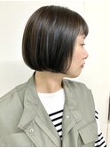 【FOLK】赤みなし透明感ダークグレージュ☆似合わせ内巻きボブ♪