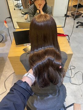 ジーナ 船橋(Zina) 髪質改善＊くびレイヤーピンクベージュ＊美髪【Zina船橋】