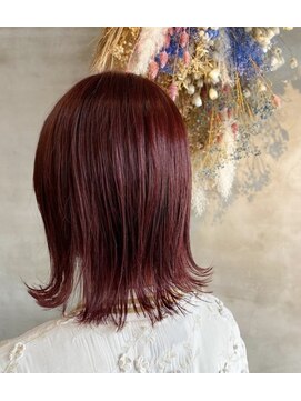 スラン(sran hair and spa) ピンクがかわいい軽やか艶大人ボブ