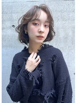 アンサム 二子玉川店(UNSOME) センターパートボブ/前髪なしボブ/グレージュ/ダークベージュ