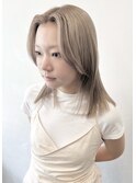 小顔クラゲヘアーオリーブグレーココアベージュケアブリーチ