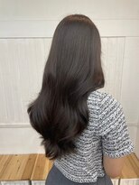 韓国ヘアゆる巻きカールダークアッシュシアーカラー渋谷学割U24
