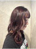 デザインボルドーカラー×レイヤーカット
