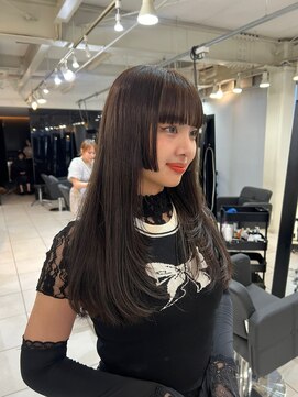 アクアオモテサンドウ(ACQUA omotesando) ★韓国風ロングレイヤーカットぱっつん姫カットショコラブラウン