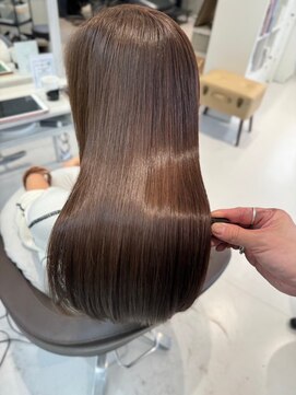 レヴ 草加店(LEV.) 前髪 アンブレラカラー こなれミディイメチェン ウェーブパーマ