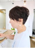 ショートレイヤー　ウェーブパーマ