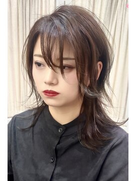 ヘアカフェ コトノハ(hair cafe Kotonoha) 【コトノハ】ウルフハイレイヤーカットウザバングシャギーウルフ