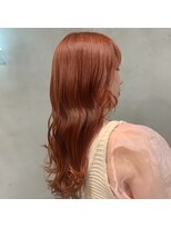 大人気オレンジベージュ×ナチュラルロング