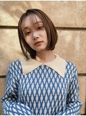 【デザインカラー】シースルーバングの抜け感ボブ