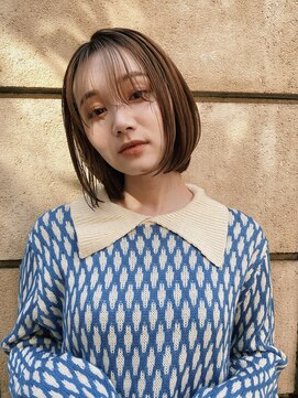 ピークアブー 銀座並木通り(PEEK-A-BOO) 【デザインカラー】シースルーバングの抜け感ボブ