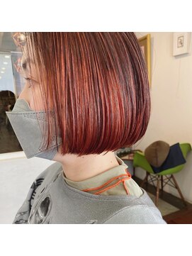 バローチェ 大阪 堀江(Barouche) カッパーオレンジ×ボブ【Barouche/枝光孝悦】