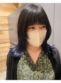 【Bay Shore 池袋】ネイビーブルー×顔まわりウルフ
