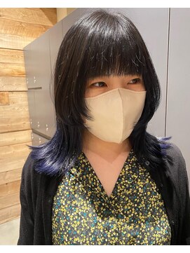 ベイショア(Bay Shore NY) 【Bay Shore 池袋】ネイビーブルー×顔まわりウルフ