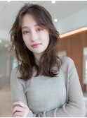 20代30代/大人かわいい/小顔ひし形/ウルフ/ミディアムレイヤー