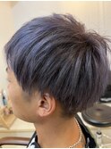メロウパープル+ツーブロック