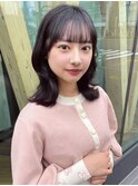 愛されボブ　サイドバング　韓国ヘア　くびれヘア　外ハネボブ