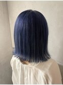 ネイビーブルー×ボブ