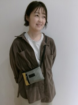 切りっぱなしボブ×パーマ