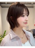 大人ボブ銀座レイヤーカット有楽町ミディアムボブベージュ
