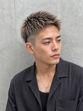カバーヘア ブリス 北浦和(COVER HAIR bliss) メンズ夏カラースパイキーショート刈り上げアップバングp北浦和