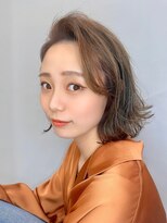 エイム ヘアメイク 横川店(eim HAIR MAKE)&nbsp;ハイベージュ×切りっぱなしボブ