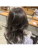 オリーブベージュ×レイヤー×ロング