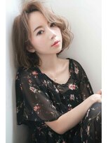 リープ 祖師ヶ谷大蔵(leap)&nbsp;★くびレイヤーエモージュ斜めバング グレージュカラー