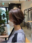 《大人可愛い》20代30代40代丸みひし形ショートボブ