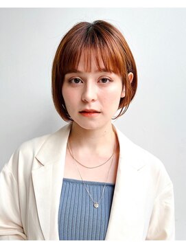トルネード(TORNADO) 大人ショートボブ前髪あり切りっぱなしボブ暖色カラーK20240125