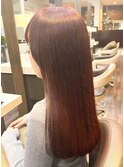 ロングシンプルストレートスカーレットサラツヤ髪ナチュラル