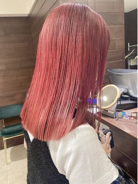 ジャム(Jam) 夏色ピンクカラー×切りっぱなしロブ★中村大輔