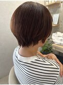 ショート×ブラウン艶カラー×トリートメント