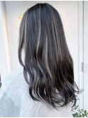 ブルーシルバーアッシュブルージュ透明感グラデーションカラー