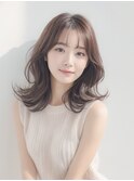 ★こなれミディ イメチェンくびれレイヤー 前髪 ウェーブパーマ