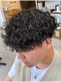 波巻きパーマメンズパーマメンズヘアツーブロックツイストパーマ