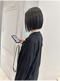 YOKE 切りっぱなしボブ丸くないボブネイビーグレージュ艶髪