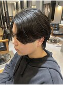 ニュアンスパーマ×センターパート