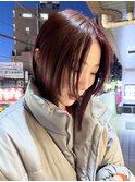 【Vicky指名】ワインレッド　カシスカラー　姫カット