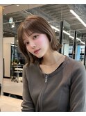 大人ボブ銀座レイヤーカット有楽町ミディアムボブベージュ