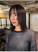 【上田】顔周りレイヤーカット地毛風ストレートパーマボブ