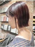 代30代40代ワンカール小顔補正立体カットピンクアッシュ