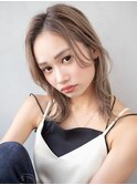 大人可愛い美髪小顔魅せカットミルクティーベージュ20代30代267