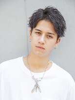 シティ(CITY) フェザーパーマブルーブラックサーフカールスパイキーショート