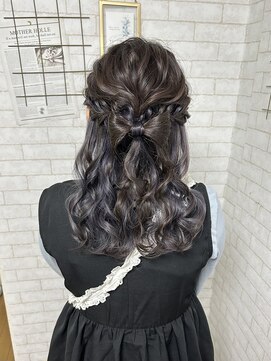 ベルデイズ 横浜西口店(BELDAYS) 髪リボンハーフアップ×ミックス巻き