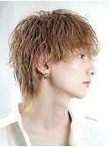 シャドウパーマシースルーラウンドマッシュ波巻きパーマウルフ