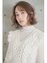 ニューヨークニューヨーク イオンスタイル東淀川店(NYNY)&nbsp;パーマ風レイヤーボブオリーブベージュヘア【淡路/上新庄】