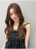 オリーブブラウン/レイヤーカット/透明感カラー/韓国ヘア