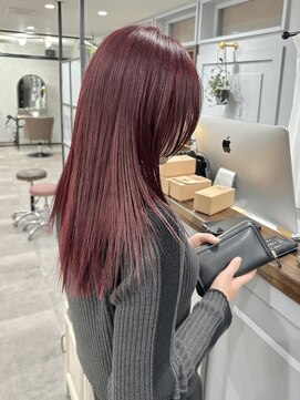 ヴェルム ヘア デザイン(Velum.HAIR DESIGN) ブリーチベース×ボルドーカラー｜艶髪トリートメント仕上げ