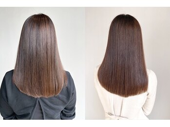 サラジュ 逆瀬川店(SARAJU)の写真/広がり抑える縮毛矯正で大人女性の艶髪へ！自然なストレートで毎朝の準備を朝ラクに◎